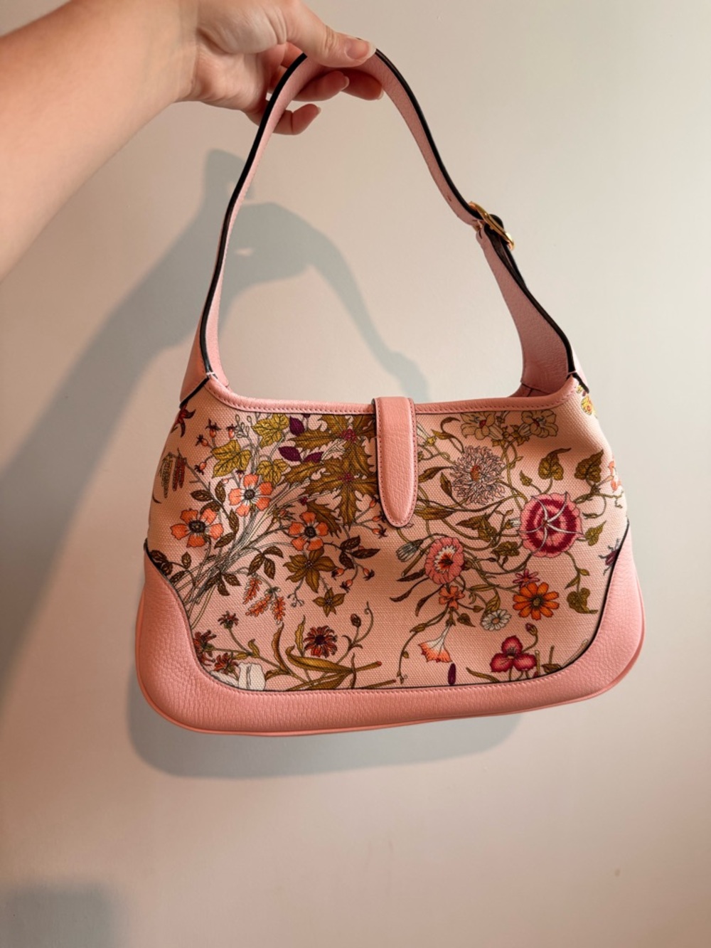 Gucci Pink Floral Jackie Shoulder Bag - Picture 8 of 10